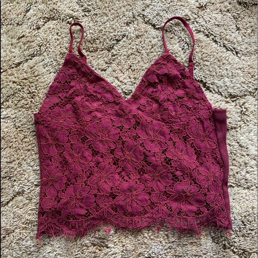 Maroon lace top